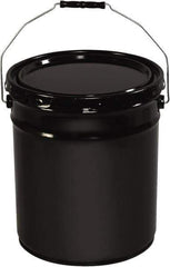 Made in USA - 5 Gal Gray Cylinder Metal Pail - 13-3/8" High - Apex Tool & Supply