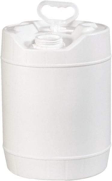 Made in USA - 5 Gal White Cylinder Metal Pail - 13-3/8" High - Apex Tool & Supply