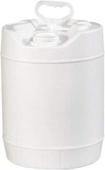 Made in USA - 5 Gal White Cylinder Metal Pail - 13-3/8" High - Apex Tool & Supply