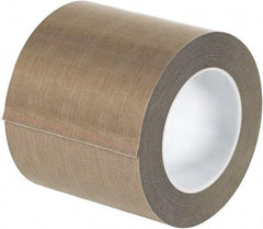 Made in USA - 18 Yd Long x 4" Wide, Brown Silicone PTFE Tape - 3 mil Thick - Apex Tool & Supply