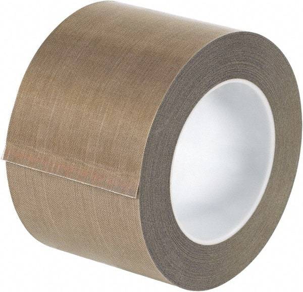 Made in USA - 18 Yd Long x 3" Wide, Brown Silicone PTFE Tape - 3 mil Thick - Apex Tool & Supply
