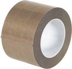 Made in USA - 18 Yd Long x 3" Wide, Brown Silicone PTFE Tape - 3 mil Thick - Apex Tool & Supply