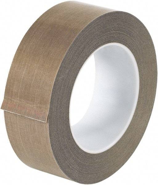 Made in USA - 18 Yd Long x 1-1/2" Wide, Brown Silicone PTFE Tape - 3 mil Thick - Apex Tool & Supply