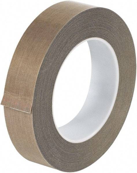 Made in USA - 18 Yd Long x 1" Wide, Brown Silicone PTFE Tape - 5 mil Thick - Apex Tool & Supply