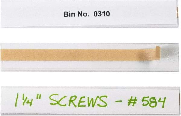 Made in USA - 1" Long x 6" Wide, Self Adhesive Back, Label Holder - Clear - Apex Tool & Supply