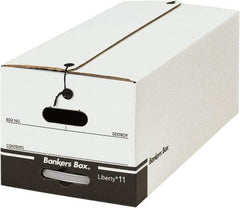 Made in USA - 1 Compartment, 12" Wide x 24" Deep, File Storage Boxes - Corrugated Cardboard, White - Apex Tool & Supply