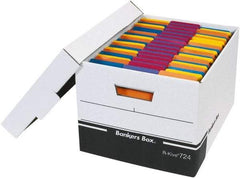 Made in USA - 1 Compartment, 12" Wide x 15" Deep, File Storage Boxes - Corrugated Cardboard, Black - Apex Tool & Supply