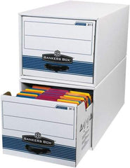 Made in USA - 1 Compartment, 12" Wide x 24" Deep, File Storage Boxes - Corrugated Cardboard, White - Apex Tool & Supply