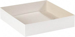 Made in USA - 14" Wide x 14" Long x 3" High Rectangle Chipboard Box - 1 Wall, White - Apex Tool & Supply