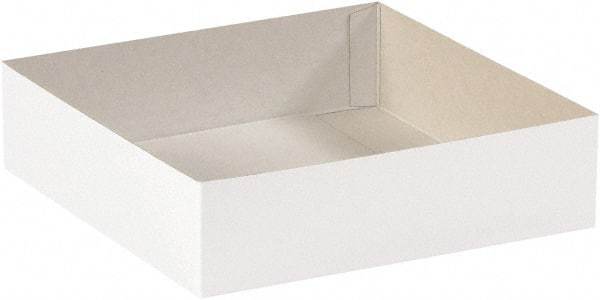 Made in USA - 12" Wide x 19" Long x 3" High Rectangle Chipboard Box - 1 Wall, White - Apex Tool & Supply