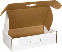 Made in USA - 11-3/8" Wide x 18-1/4" Long x 4-1/2" High Rectangle Corrugated Shipping Box - 1 Wall, White - Apex Tool & Supply
