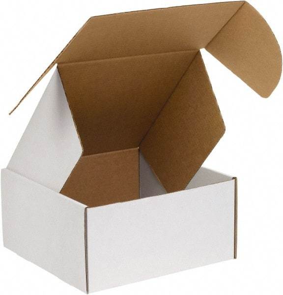 Made in USA - 12" Wide x 12" Long x 6" High Rectangle Crush Proof Mailers - 1 Wall, White - Apex Tool & Supply