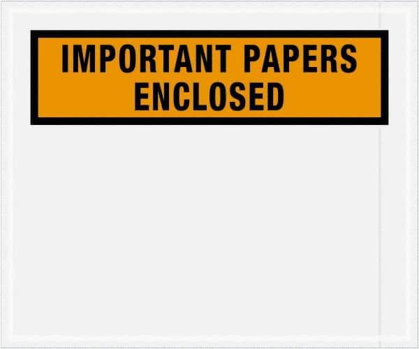 Value Collection - 500 Piece, 10" Long x 12" Wide, Packing List Envelope - Important Papers Enclosed, Orange - Apex Tool & Supply