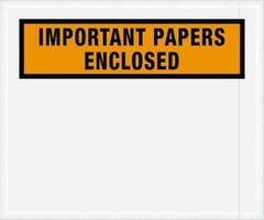 Value Collection - 500 Piece, 10" Long x 12" Wide, Packing List Envelope - Important Papers Enclosed, Orange - Apex Tool & Supply