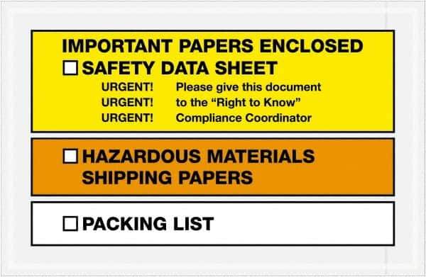 Value Collection - 1,000 Piece, 6-1/2" Long x 10" Wide, Packing List Envelope - Important Papers Enclosed, Yellow/Orange - Apex Tool & Supply