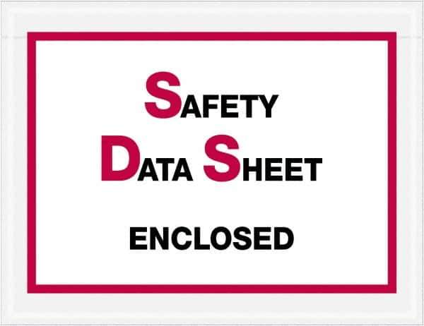 Value Collection - 1,000 Piece, 6-1/2" Long x 5" Wide, Packing List Envelope - Material Safety Data Sheets Enclosed, Printed & Clear - Apex Tool & Supply