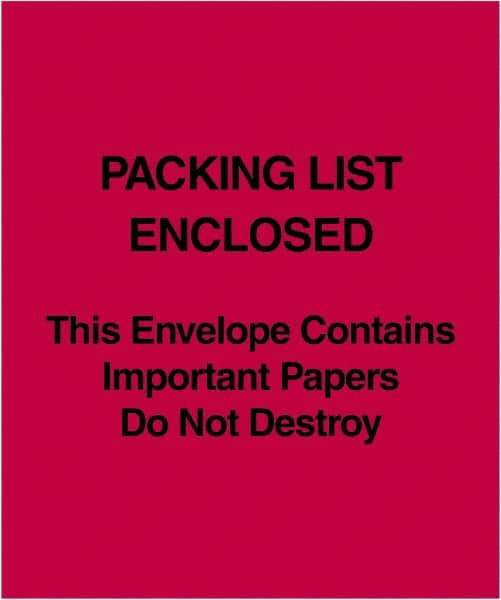 Value Collection - 1,000 Piece, 5" Long x 6" Wide, Packing List Envelope - Packing List Enclosed, Red - Apex Tool & Supply