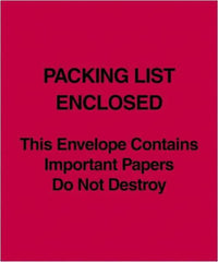 Value Collection - 1,000 Piece, 5" Long x 6" Wide, Packing List Envelope - Packing List Enclosed, Red - Apex Tool & Supply