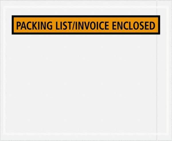 Value Collection - 1,000 Piece, 4-1/2" Long x 5-1/2" Wide, Packing List Envelope - Packing List/Invoice Enclosed, Orange - Apex Tool & Supply