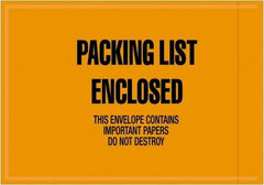 Value Collection - 1,000 Piece, 4-1/2" Long x 6" Wide, Packing List Envelope - Packing List Enclosed, Orange - Apex Tool & Supply