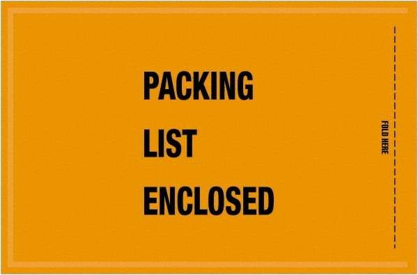Value Collection - 1,000 Piece, 5-1/4" Long x 8" Wide, Packing List Envelope - Packing List Enclosed, Orange - Apex Tool & Supply