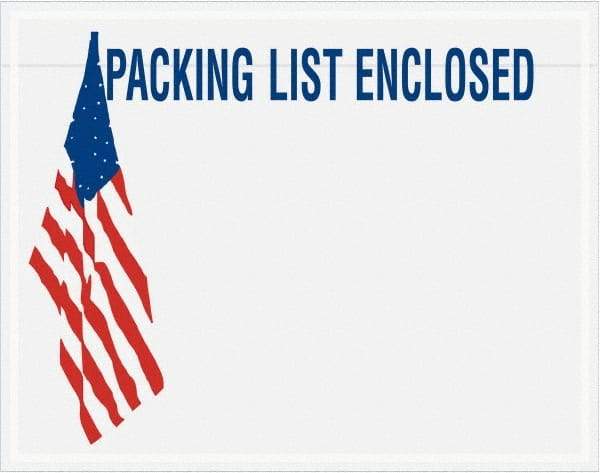 Value Collection - 1,000 Piece, 7" Long x 5-1/2" Wide, Packing List Envelope - Packing List Enclosed, Red, White & Blue - Apex Tool & Supply
