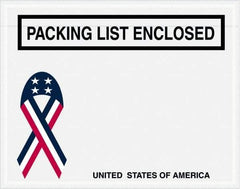 Value Collection - 1,000 Piece, 7" Long x 5-1/2" Wide, Packing List Envelope - Packing List Enclosed, Red, White & Blue - Apex Tool & Supply