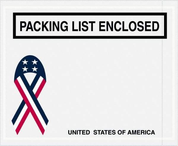 Value Collection - 1,000 Piece, 4-1/2" Long x 5-1/2" Wide, Packing List Envelope - Packing List Enclosed, Red, White & Blue - Apex Tool & Supply