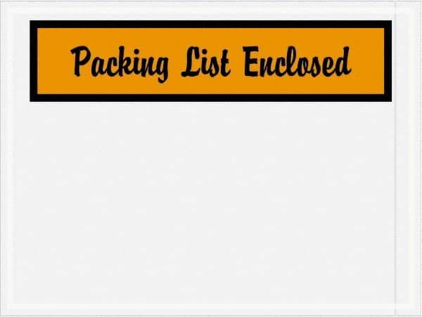 Value Collection - 1,000 Piece, 4-1/2" Long x 6" Wide, Packing List Envelope - Packing List Enclosed, Orange - Apex Tool & Supply