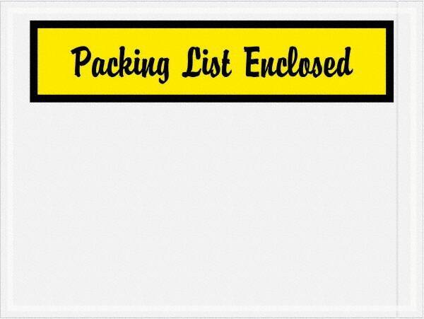 Value Collection - 1,000 Piece, 4-1/2" Long x 6" Wide, Packing List Envelope - Packing List Enclosed, Yellow - Apex Tool & Supply