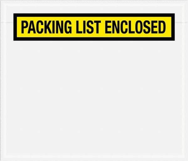 Value Collection - 1,000 Piece, 7" Long x 6" Wide, Packing List Envelope - Packing List Enclosed, Yellow - Apex Tool & Supply