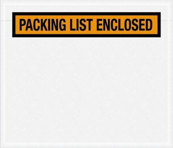 Value Collection - 1,000 Piece, 7" Long x 6" Wide, Packing List Envelope - Packing List Enclosed, Orange - Apex Tool & Supply