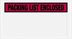 Value Collection - 1,000 Piece, 5-1/2" Long x 10" Wide, Packing List Envelope - Packing List Enclosed, Red - Apex Tool & Supply