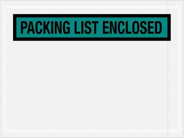 Value Collection - 1,000 Piece, 4-1/2" Long x 6" Wide, Packing List Envelope - Packing List Enclosed, Green - Apex Tool & Supply