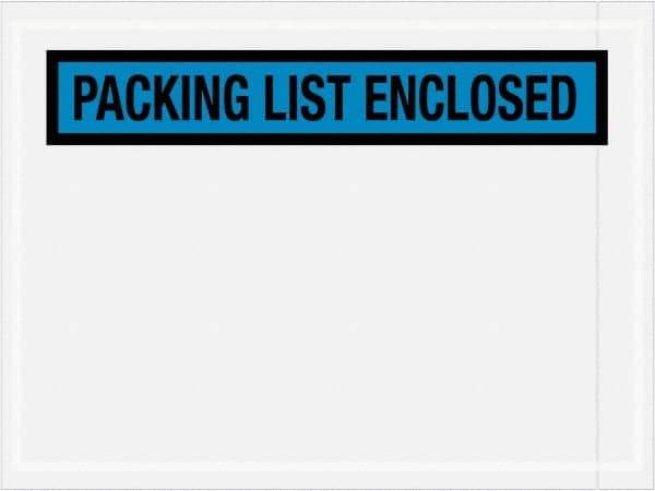 Value Collection - 1,000 Piece, 4-1/2" Long x 6" Wide, Packing List Envelope - Packing List Enclosed, Blue - Apex Tool & Supply