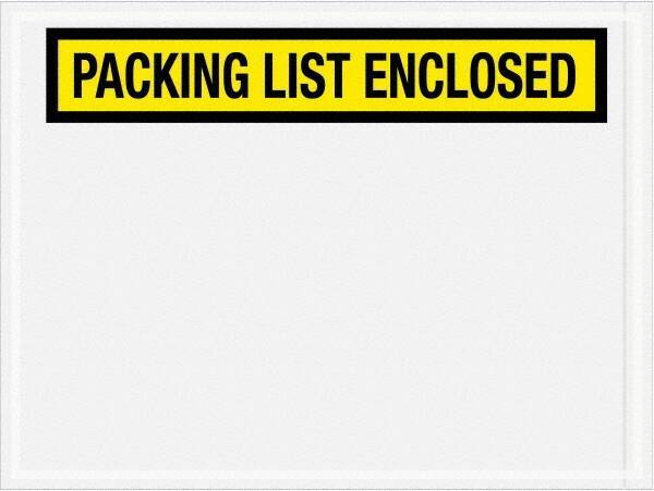 Value Collection - 1,000 Piece, 4-1/2" Long x 6" Wide, Packing List Envelope - Packing List Enclosed, Yellow - Apex Tool & Supply
