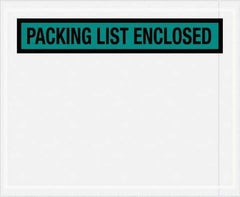 Value Collection - 1,000 Piece, 4-1/2" Long x 5-1/2" Wide, Packing List Envelope - Packing List Enclosed, Green - Apex Tool & Supply
