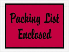 Value Collection - 1,000 Piece, 4-1/2" Long x 6" Wide, Packing List Envelope - Packing List Enclosed, Red - Apex Tool & Supply
