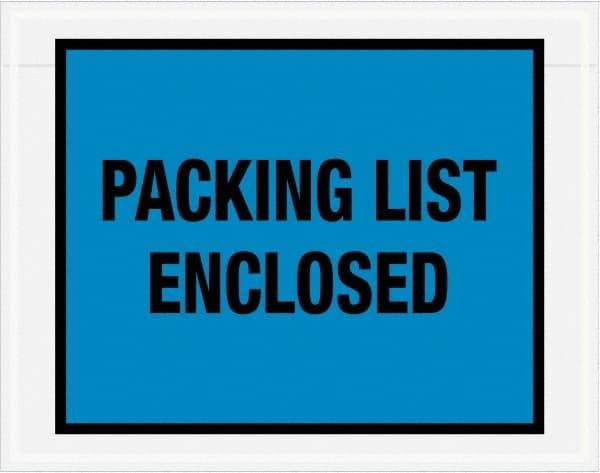 Value Collection - 1,000 Piece, 7" Long x 5-1/2" Wide, Packing List Envelope - Packing List Enclosed, Blue - Apex Tool & Supply