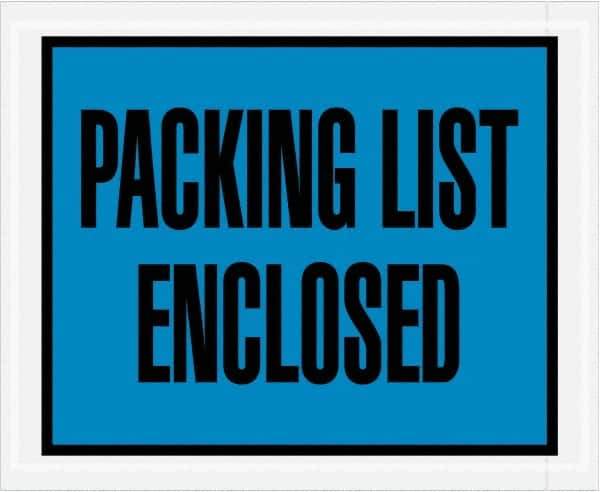 Value Collection - 1,000 Piece, 4-1/2" Long x 5-1/2" Wide, Packing List Envelope - Packing List Enclosed, Blue - Apex Tool & Supply