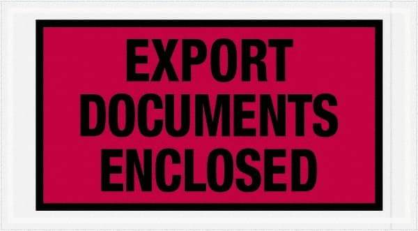 Value Collection - 1,000 Piece, 5-1/2" Long x 10" Wide, Packing List Envelope - Export Documents Enclosed, Red - Apex Tool & Supply
