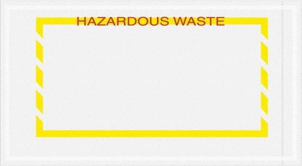 Value Collection - 1,000 Piece, 5-1/2" Long x 10" Wide, Packing List Envelope - Hazardous Waste, Yellow - Apex Tool & Supply