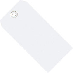 Made in USA - 5-3/4" High x 2-7/8" Long, Safety & Facility Blank Tag - White Cardstock - Apex Tool & Supply