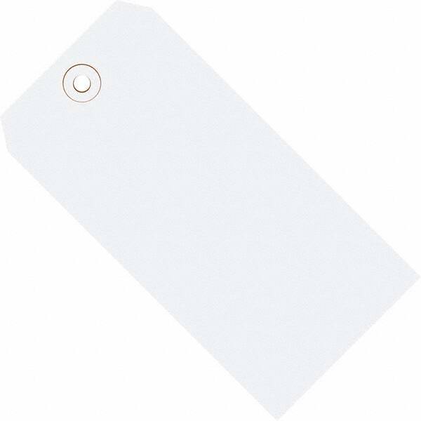 Made in USA - 5-1/4" High x 2-5/8" Long, Safety & Facility Blank Tag - White Cardstock - Apex Tool & Supply