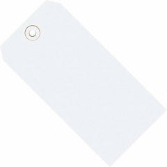 Made in USA - 5-1/4" High x 2-5/8" Long, Safety & Facility Blank Tag - White Cardstock - Apex Tool & Supply