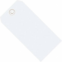 Made in USA - 4-1/4" High x 2-1/8" Long, Safety & Facility Blank Tag - White Cardstock - Apex Tool & Supply