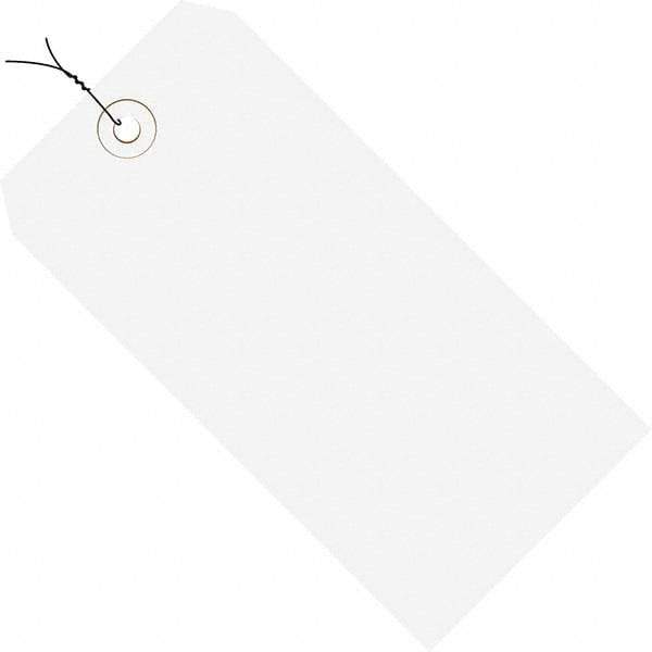 Made in USA - 5-1/4" High x 2-5/8" Long, Safety & Facility Blank Tag - White Cardstock - Apex Tool & Supply