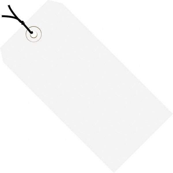 Made in USA - 5-1/4" High x 2-5/8" Long, Safety & Facility Blank Tag - White Cardstock - Apex Tool & Supply