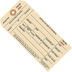 Made in USA - 6-1/4" High x 3-1/8" Long, Inventory, English Safety & Facility Numbered Tag - Manila Cardstock - Apex Tool & Supply