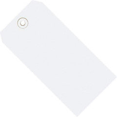 Made in USA - 8" High x 4" Long, Safety & Facility Blank Tag - White Cardstock - Apex Tool & Supply